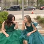 Lexi Rabe Instagram - 🍀✨💚✨🧚🏻 . . . . Lexi’s Dress @staceesofficial Anna’s Dress @milahoffmancouture