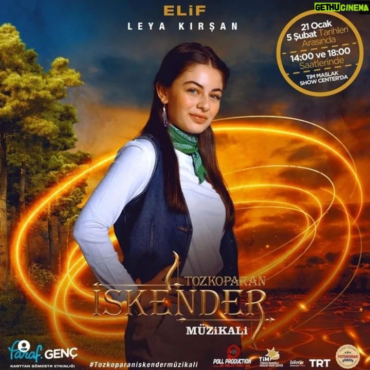 Leya Kırşan Instagram - Karşınızda Elif - Tozkoparan İskender🎬 Tozkoparan İskender Müzikali 🎭 21 Ocak - 5 Şubat tarihleri arasında Maslak Tim Show Center'da 💫 Biletler Biletix ve TRT Market'te.