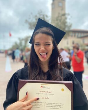 Leyla Tanlar Instagram - Covid delayed ceremony, Class of 2020 #MagnaCumLaude 🥂