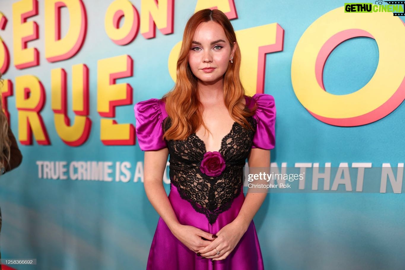 Liana Liberato Instagram - such a fun night celebrating our showww! #basedonatruestory will be on @peacock june 8th and I know you all will have a blast watching it! 🔪🔪