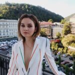 Liana Liberato Instagram - my homage to maggie 🌈 rainbow power suit for #tothestars international premiere ✨ (b&w version now available everywhere)