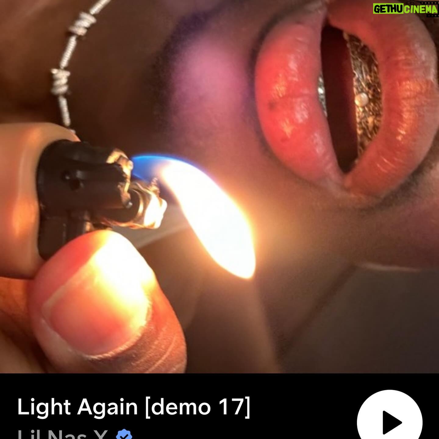 Lil Nas X Instagram - ngl probably gonna get in trouble for this but light again out now on SoundCloud! link in my bio! sorry columbia 🫥👯♀️