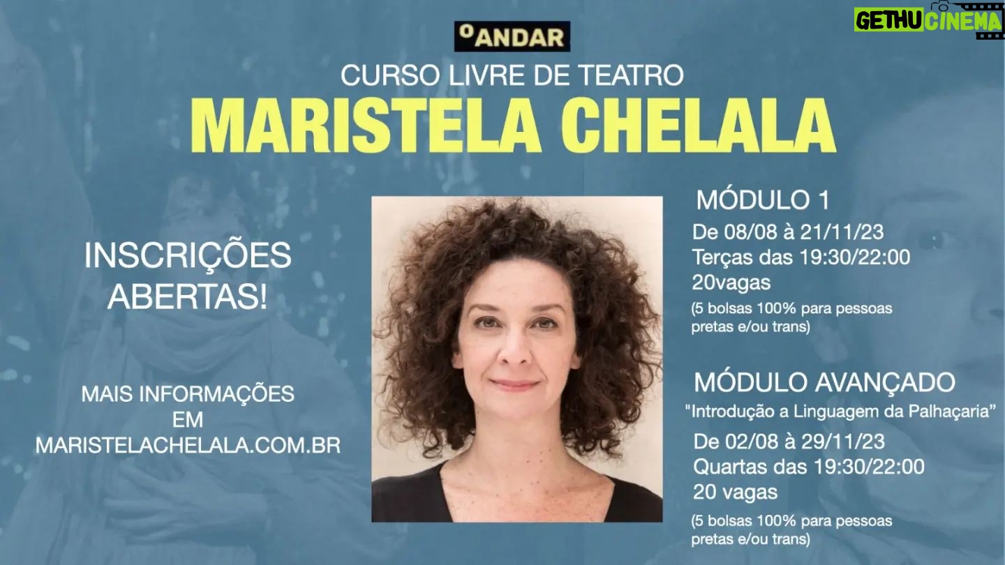 Lilian Blanc Instagram - Curso livre de TEATRO com Maristela Chelala! Corram!!!