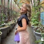 Lilliana Ketchman Instagram - new york new york 🌸 . . comment NEW YORK one letter at a time for a dm 💙 . . #lillyk #pearls #pink #purple #fitcheck #fun