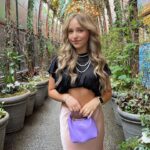 Lilliana Ketchman Instagram - new york new york 🌸 . . comment NEW YORK one letter at a time for a dm 💙 . . #lillyk #pearls #pink #purple #fitcheck #fun