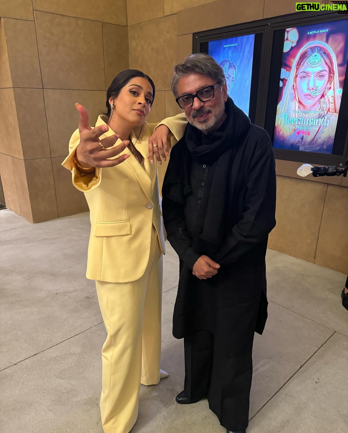 Lilly Singh Instagram - Sanjay Lilly Bhansali. What an absolute honour to not only meet, but spend time with, chat to and learn from the icon that is Mr. Sanjay Leela Bhansali. I’m extremely grateful for these experiences that little Lilly would have never imagined to be possible. Also special shoutouts to the sweetheart that is @sharminsegal for making my day 💜 The 🐐’s first series, #Heeramandi begins streaming May 1st on @netflix. Your pupils aren’t ready. Until then… *Hey Siri, play the Khamoshi soundtrack*