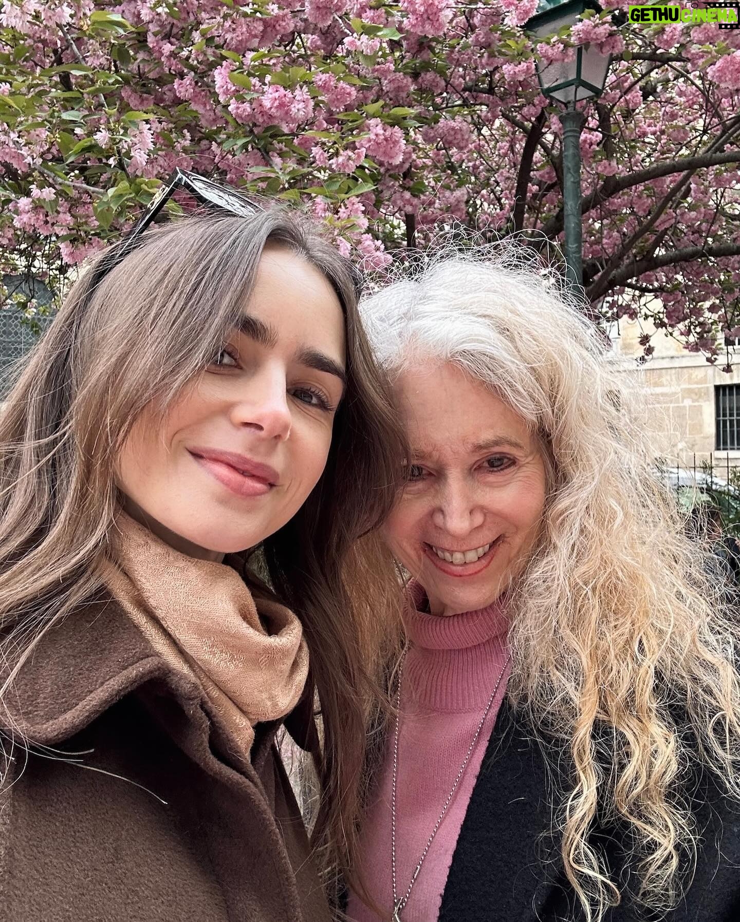 Lily Collins Instagram - Shes’s pretty in pink! Happy birthday, Mom! Couldn’t be happier to spend it with you and celebrate in Paris. I love you so so much and am eternally grateful for you…