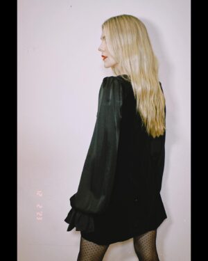 Lily Rabe Instagram - I went out this weekend and wore my favorite Christmas present from last year @susiecaveofficial @thevampireswife 🖤