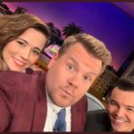 Linda Cardellini Instagram - Good times tonight with @j_corden @macfarlaneseth & @the1975 on the @latelateshow 🤣 🎉#latelateshow #lalloronamovie #deadtome