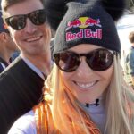 Lindsey Vonn Instagram - Missing Kitzbühel this year…but these memories will stay with me forever… from cheering on my teammates 🇺🇸 with my family, to hanging with @schwarzenegger and @akilde in the finish (miss you this year Alex-heal fast!), hanging with the great @asvindal and Franz Klammer, to skiing the Streif last year at night (and my Dad falling asleep at the start of it 🤦🏼‍♀️😂)… it’s one of the greatest ski races in the world!!! Wishing all the competitors lots of luck! XO 💪🏻🩵⛷️