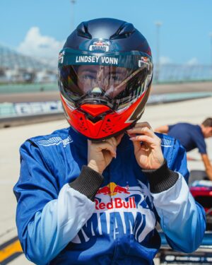 Lindsey Vonn Instagram - Racing in Miami 🌴🏎️💨 I love it when @F1 comes to this city and of course you know that I live for everything that goes fast!!⚡️ So awesome to get behind the wheel of an F4 car with my @redbullusa family (thank you!!). It’s been fun being back in the F1 paddock and seeing some familiar faces along the way to @jensonbutton. And AMAZING to meet the women on the @redbullracing team in the @f1academy 💪🏻💪🏻 Also, solid points for the team in the sprint @danielricciardo 👏🏻 and of course, congrats to @redbullracing and @maxverstappen1 on the pole. Thx to @rolex for hosting me today. I’m excited for race day tomorrow 🏁 let’s go!!!