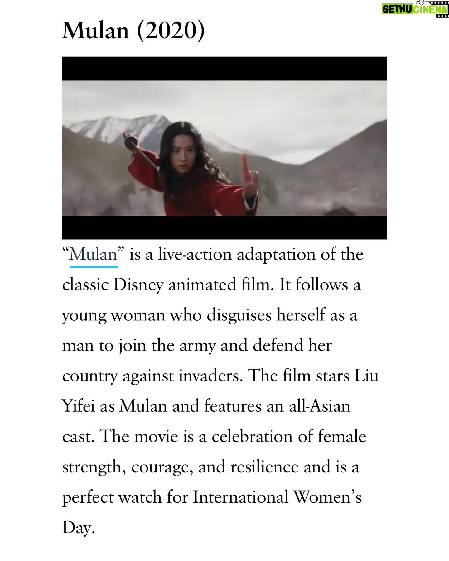 Liu Yifei Instagram - Happy International Women’s Day! #internationalwomensday #mulan