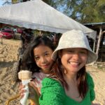 Liyana Jasmay Instagram – My heart is full when she is happy. 10 year old daughter who is growing super fast. 🌸 Always great to be able to do outdoorsy stuff , cherating is always a good idea🩵
