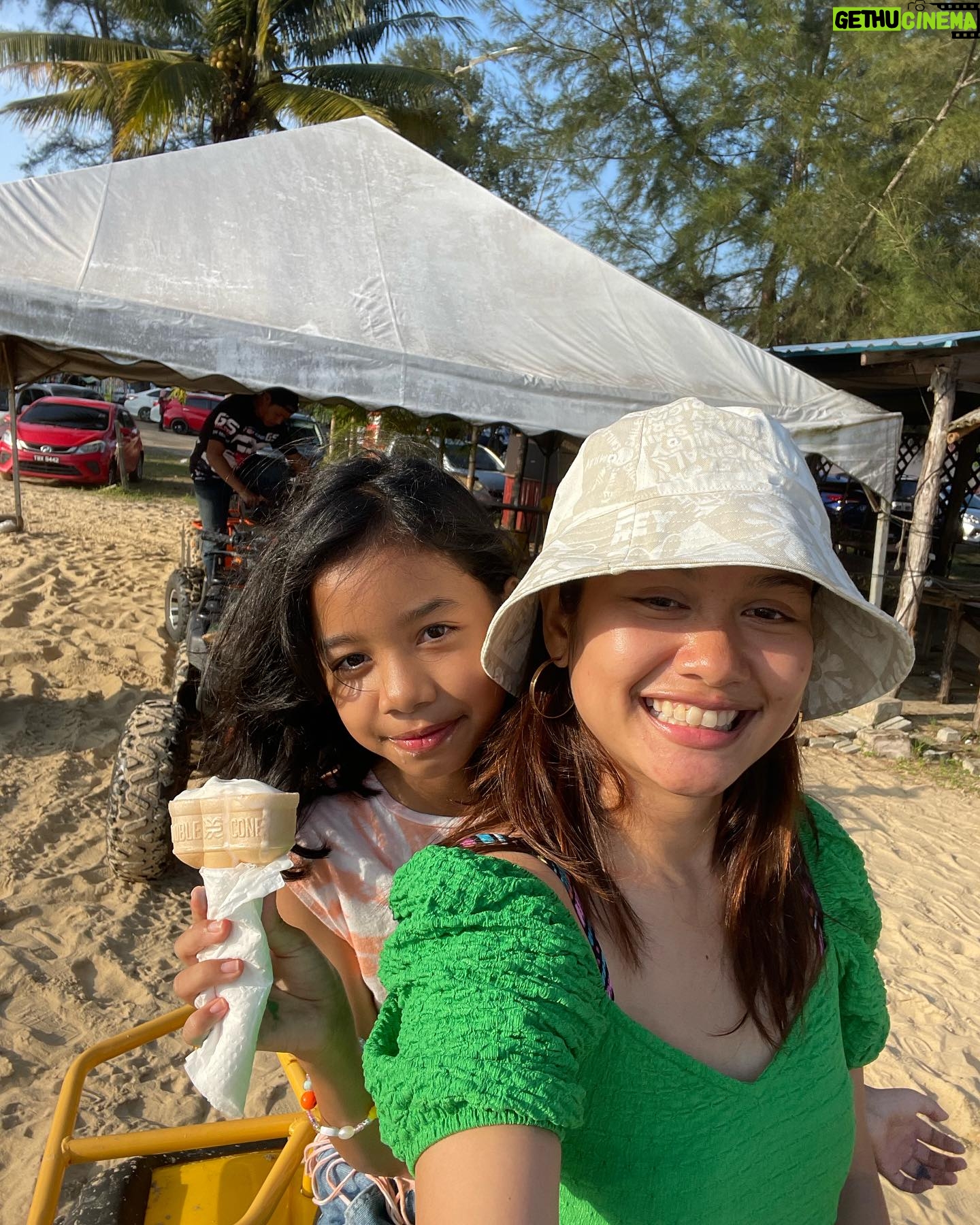 Liyana Jasmay - 1.3K Likes - My heart is full when she is happy. 10 year old daughter who is growing super fast. 🌸 Always great to be able to do outdoorsy stuff , cherating is always a good idea🩵