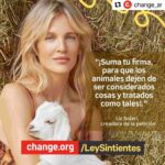 Liz Solari Instagram – #Repost @change_ar with @use.repost
・・・
🔴@liz_solari creó esta petición Change.org/LeySintientes que propone la modificación del Código Civil y Comercial Argentino para considerar a los animales sintientes y sujetos de derecho. 

📢En su petición dice: “Argentina es un país que dice estar a la vanguardia en cuestiones de derechos animales, sin embargo el Código Civil y Comercial argentino, aun mantiene la condición jurídica de cosas al referirse a los animales (no humanos), negándoles ser sujetos de derechos y avalar su sintiencia, inteligencia y conciencia reconocida hoy en día por la ciencia. Llamo a todos los amantes de los animales, a todos los que aman la vida.”

✍Firmá AHORA en Change.org/LeySintientes o ingresando desde el link que está en nuestra Bio. 

– 

@liz_solari has created this petition to empower 👉🏽 @leysintientes #SentientLaw 
Proposes a modification of the Argentinian Civil and Comercial code to consider non human animals sentient and subject to law. 

Please sign and share the petition – Link in Bio

@cherchevalier_author @clegg.judith @smileymindskids 

🙏🏻❤️🐾💪🏾

#leysintientes 
#animales 
#animalesfelices #animallovers #stopanimalcruelty #animalliberationnow