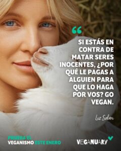 Liz Solari Instagram - ¿Si estás en contra de matar seres inocentes, por qué le pagas a alguien para que lo haga por vos? El día que me hice esta pregunta, me sentí moralmente obligada a cambiar mi accionar. La comparto sin juzgar. Quizás entre todos podamos ayudarnos a reflexionar. Taguea a alguien. Leo sus respuestas 🙏🏻❤️🐾🌱 Alinear nuestros más altos valores con nuestras acciones diarias es parte esencial de nuestro crecimiento, de nuestra evolución. ¡Si queres probar el veganismo @veganuaryespanol te acompaña paso a paso de forma gratuita! 🙏🏻🌱❤️🐾🤩 #GoVegan #AmorAnimal #Veganismo #Paz