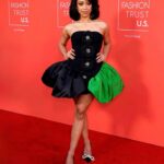 Liza Koshy Instagram – Eating my greens • Compliments to my chef, my new friend & @fashiontrustus winner, Charles Harbison of @harbison.studio 💚 Thank goodness little Charlie had a dream, so that Charles could make this my dreamy reality. Congratulations, my friend, and thank you for this custom-made moment.
