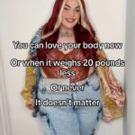 Loey Lane Instagram - Go ahead, bargain with yourself. Promise you’ll be happy with your body when it’s smaller or fitter or “better”. Or choose to see yourself for the beautiful person you are in the skin you’re in today. Either way, it doesn’t matter. The time will pass anyway… 😉💓 #reels #plussize #bodypositivity #bodypositive #outfit #ootd