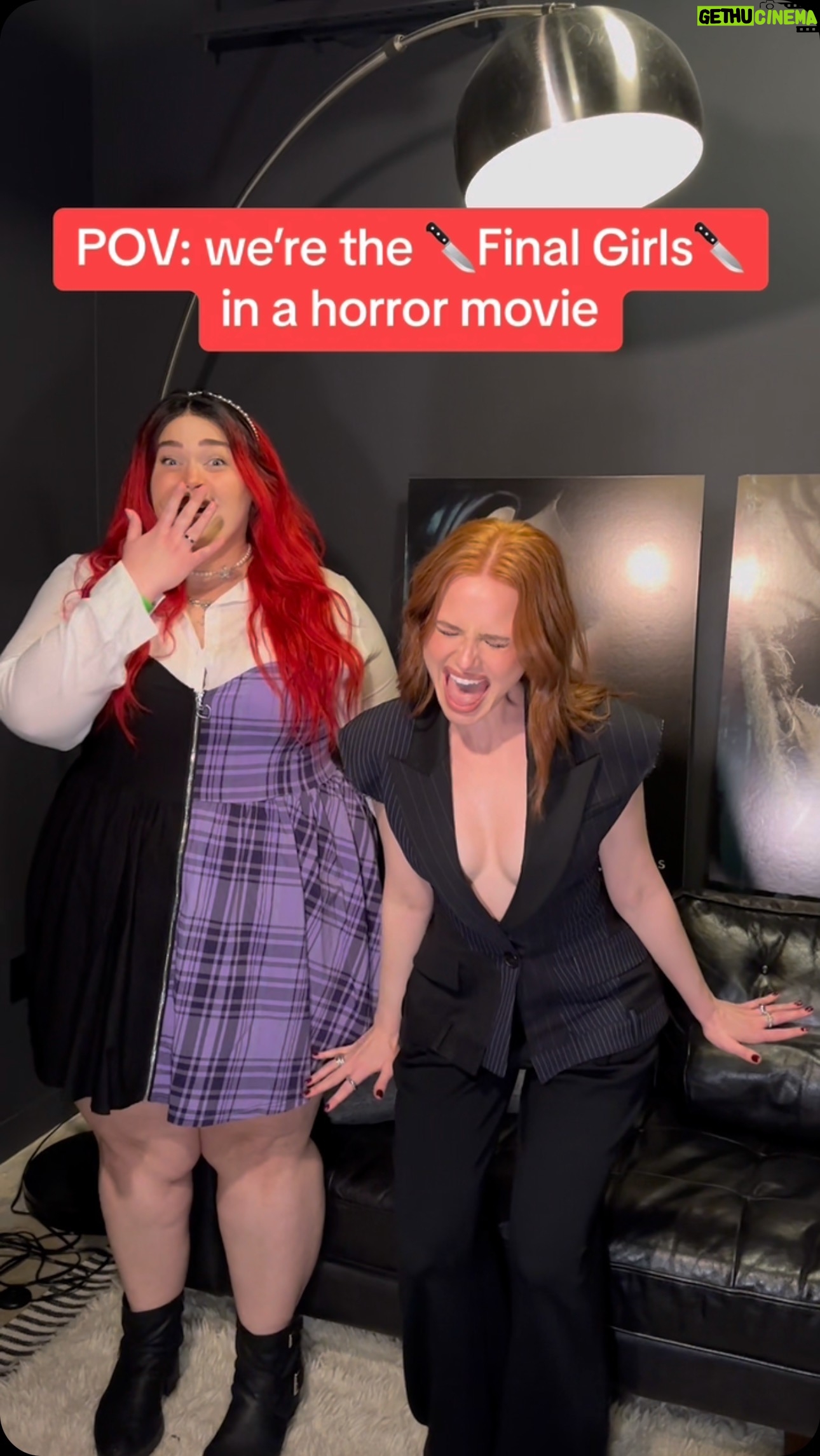 Loey Lane Instagram - Oh you know, just a lil scream off with THE Final Girl herself @madelame!!! Hope the neighbors didn’t mind 🤪 Mads absolutely 🔪slayed🔪 in her new movie The Strangers - Chapter 1 (in theaters NOW go see it)!! I’m already so excited for Chapter 2 👀