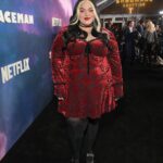 Loey Lane Instagram - There is nothing I love more than a plus-size woman on a red carpet… okay, maybe I love it a LIL extra when it’s me 🖤 Vampy vibes for Spaceman @netflix the other night! A lot of y’all asking about this @killstar dress - it’s the Sitri Long Sleeve Dress and it’s still in stock on their site 🌹 I used to dream about moments like this. I never could have imagined I would experience them in this body. In my daydreams as a teenager, I saw myself as *perfect*, and that meant thin. Taking up as little space as possible on a red carpet. But here I am, still the fat girl in the room. A thousand times more visible than I’ve ever been before. There was a time where that would have ruined me. Now, though? Now I let myself shine the way I was always meant to. I just had to realize I was worthy of letting myself do it all along. 🥹 #plussize #outfitinspiration #plussizefashion #bodypositivity #loeylane