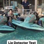 Lori Greiner Instagram - Took a lie detector test with my friend Jake while floating in a pool. How do you think I did? 🤣😬