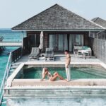 Lucie Donlan Instagram - You’ll find us by the ocean..💙 - Would you stay in a villa floating on the ocean? 🌊