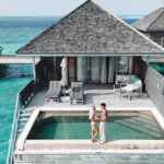Lucie Donlan Instagram - You’ll find us by the ocean..💙 - Would you stay in a villa floating on the ocean? 🌊