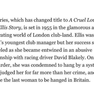 Lucy Boynton Instagram - First look at Ruth Ellis for A Cruel Love, coming later this year on @itv