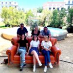 Lucy Davis Instagram – This was a magical day. Taking my uk friends on the @wbtourhollywood Even though I’ve been doing this job for 30 years I still am in awe of it and how everything is made. Thanku so much to @bigk1701 for being our delightful guide for the day, and to @wbtourhollywood for arranging it and letting us come. 
PICTURES:
1. Does it need describing?! The @friends opening title sequence sofa and fountain
2. Inside the exact replica of #centralperk 
3. #centralperk cafe with @itsmeritavolk 
4. #harrypotter all the letters arrive
5. Harry Potter #thecupboardunderthestairs 
6. Swinging the #wonderwoman1984 lasso
7. Um… I’ve forgotten the name of this one…
8. Forced perspective table used in #thehobbit 
9. One of the outdoor cabins used for many different shows. One being the cabin in #dexter where #jamesdoakes is held prisoner and is killed
10. Our wonderful guide @bigk1701 
#wbtourhollywood #friendstvshow #friendsfountain #sightseeingtour #touristlife