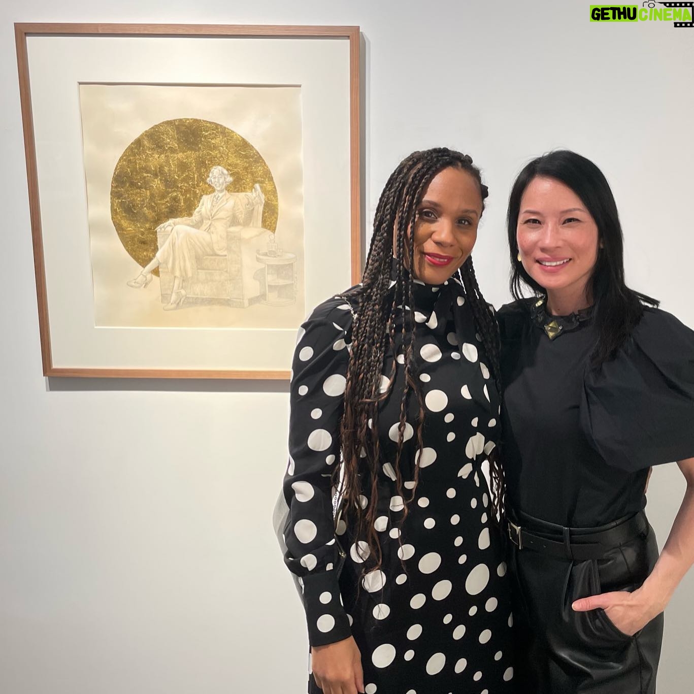 Lucy Liu Instagram - Don’t miss my dear friend @elizabethcolomba in this exhibit with @rutumodan @catherine_meurisse at @philippe.labaune.gallery, 3 Continents. Her exclusive drawings and NFTs of “Queenie the godmother of Harlem” are exquisite!! ❤️❤️❤️