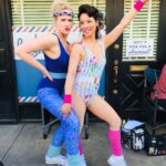 Lucy Liu Instagram - Full glory aerobics 80’s BTS #katiefinneran #whywomenkill @cbsallaccess