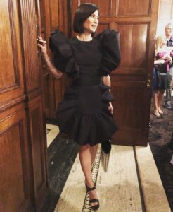 Lucy Liu Instagram - Congratulations @csiriano for a GORGEOUS show. So so so proud of you! Glam team kudos ❤️🙏 @kristoferbuckle @cashlawlesshair @_leeharris_