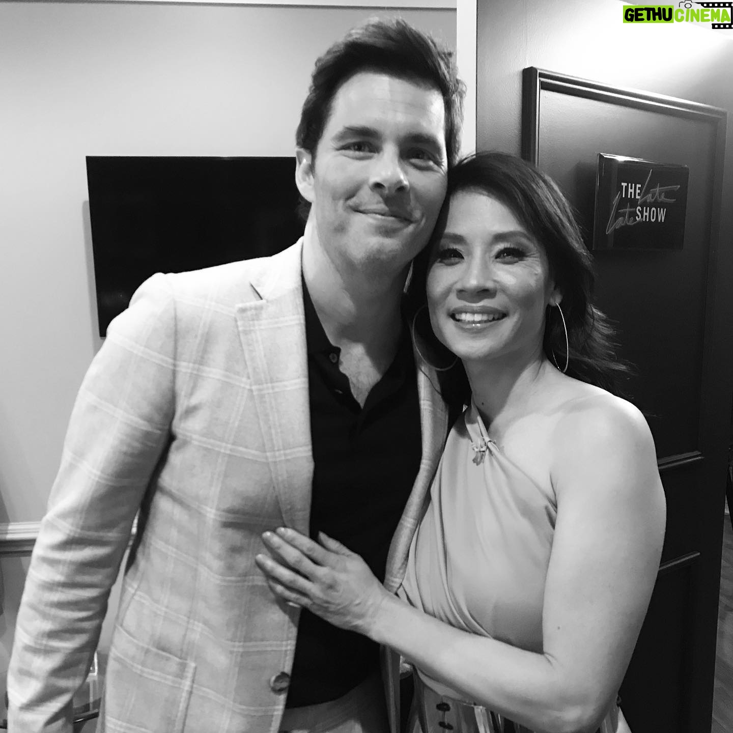 Lucy Liu Instagram - Thank you glam BTS @latelateshow @_leeharris_ @lonavigi @allanface ❤️ @james_marsden