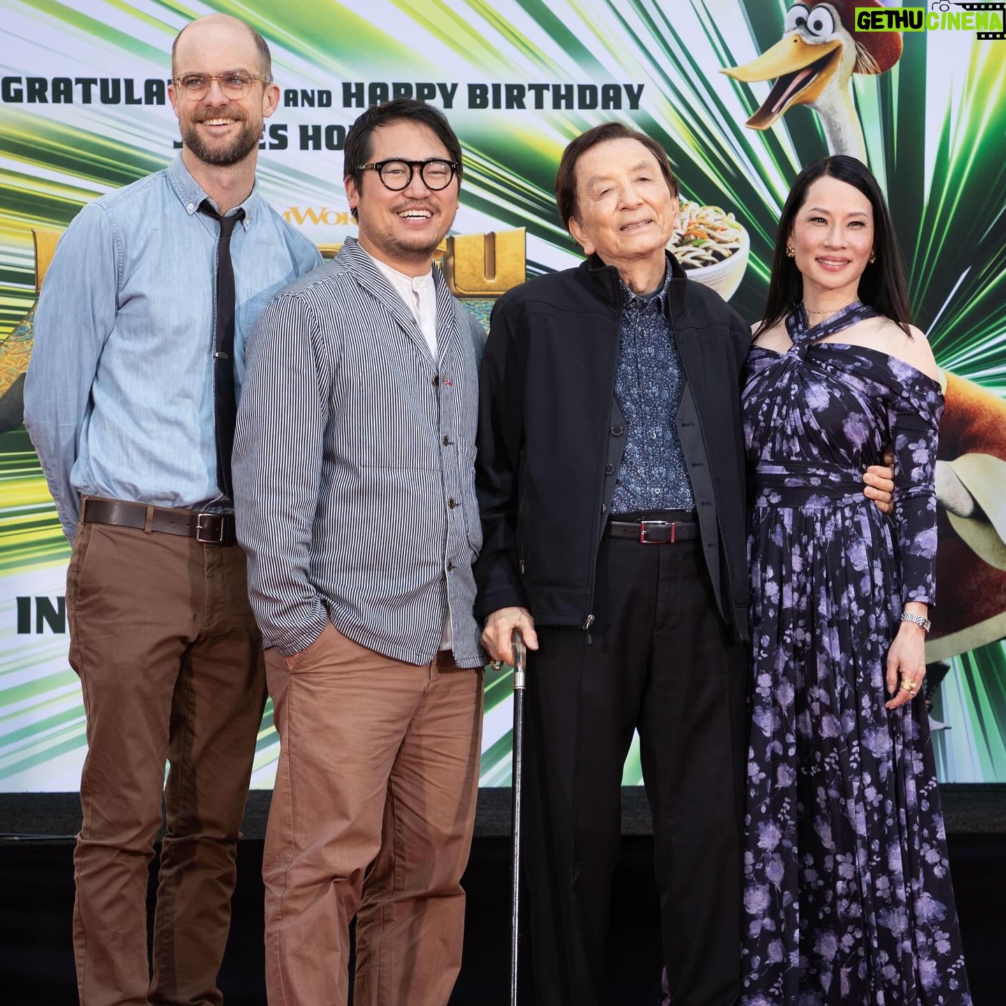Lucy Liu Instagram - James Hong’s career, spanning over seven decades, is a triumph over the systemic racism and discrimination that pervaded Hollywood for much of his life. Born in 1929, when radio was the only source of entertainment, he came of age at a time when Asian Americans faced blatant exclusion and prejudice. From the era of yellowface to the limitations placed on roles for Asian actors, he navigated a landscape marred by stereotypes and injustice with remarkable grace and fortitude. He defied the odds, in an industry dominated by homogeneity. Congratulations James, on having your foot and handprints immortalized at the Chinese Theatre - a well earned recognition in history. Filled with pride to be there for this important moment!