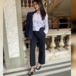 Lucy Liu Instagram - Suited up in London for @shazammovie , March 17! 💄: @kristoferbuckle 💇🏻‍♀️: @_marcosantini1 🧥: @patou 👠: @rogervivier 💎: @centauri_lucy 💎: @whitespacejewelry