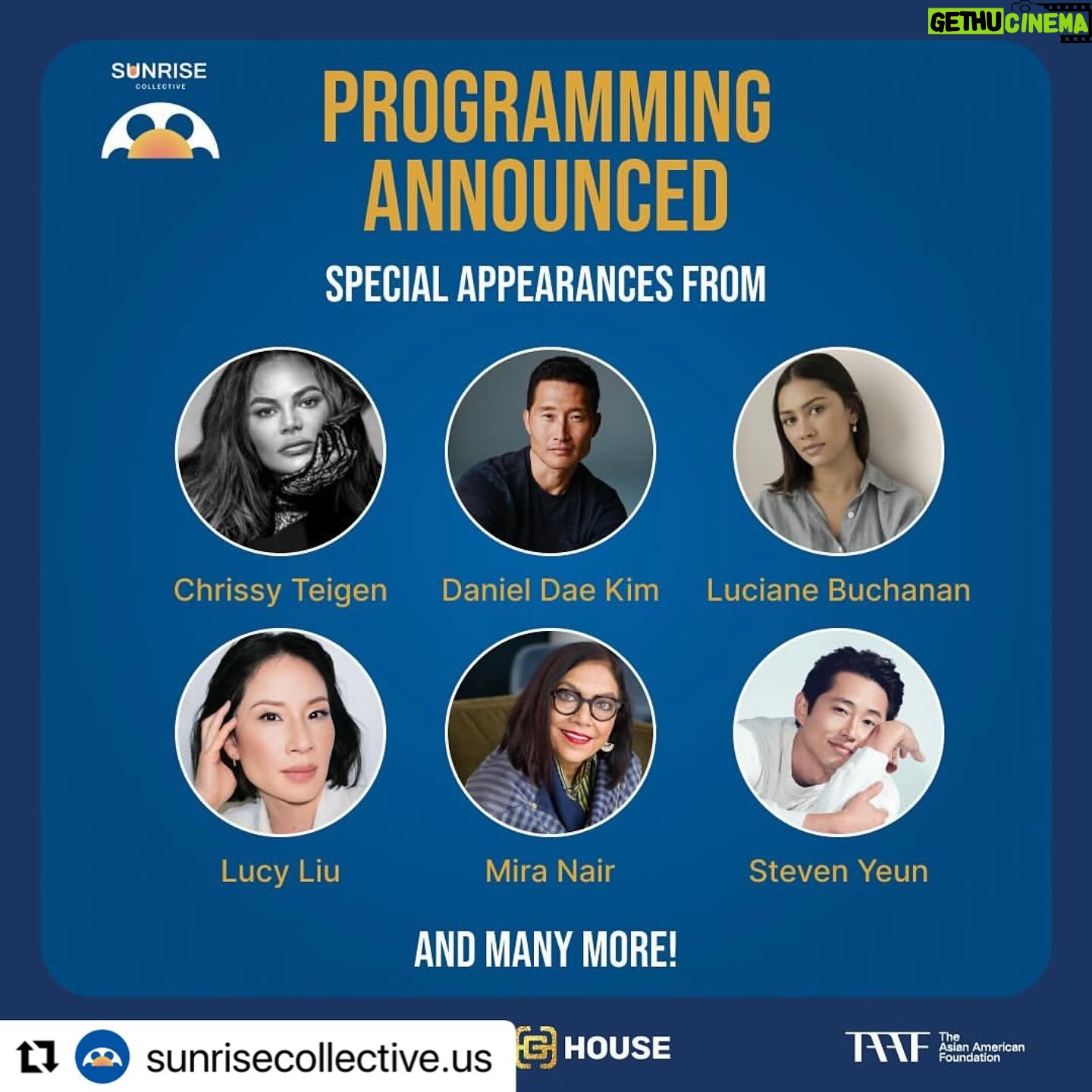 Lucy Liu Instagram - REPOST “Only a few days left until the sun rises on Park City! Our programming slate is STACKED this year, including panels and events featuring Lucy Liu, Daniel Dae Kim, Mira Nair, Luciane Buchanan, Chrissy Teigen, and Emmy-winner Steven Yeun. Thank you to Rebecca Sun and The Hollywood Reporter for covering the Sunrise Collective, and for amplifying this year's festivities. Visit http://sunrisecollective.us for the full programming slate now, and follow us for more” @sunrisecollective.us @3admedia @goldhouseco @taaforg