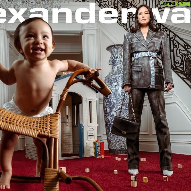 Lucy Liu Instagram - I love it when you Save the Drama for your Mama Cherished working with @alexanderwangny on this campaign celebrating power and excellence. Photography @hejishin Set Design @thomaspetherick Make Up @yumilee_mua Nails @nailsbymei Hair @_marcosantini1 @tsukihair