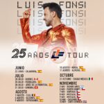 Luis Fonsi Instagram – Aquí les paso las fechas confirmadas del #25AñosTour 🔥. En las próximas semanas estaré sumando más, así que pendientes! La vamos a pasar increíble. Nuevo disco, nueva gira, no puedo pedir más 🙏🏼 🌎