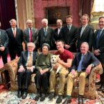 Luke Evans Instagram - Yesterday we met the real team of equerries from Billy’s time at Clarence House. Such a delight to hear their stories and for Penelope and I to hear how accurately we had portrayed Her Majesty The Queen Mother and William Talon. Thank you! We will finish the play on a very big High! 💥