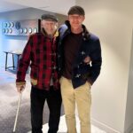 Luke Evans Instagram - With the main man! My Gransha! Think I may have lost my coat!!! Looks good on him though, fair play! #88andkicking #family #gransha