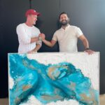 Luke Evans Instagram - A real pinch me moment today as I delivered one of my paintings to the amazing @thereallukeevans - a true gent, I can’t wait to see this oceanic painting up in his home! This piece was inspired by turquoise waters, made with inks and a selection of gold material, and is size 150 x 100 cm. More of my work can be seen on my website: www.artbyrajanseth.com #homeart #artcontemporain #artnyc #artcollector #artgallerylondon #interiorart #femaleartist #abstraktkunst #interiorart #abstraktemalerei #abstractekunst