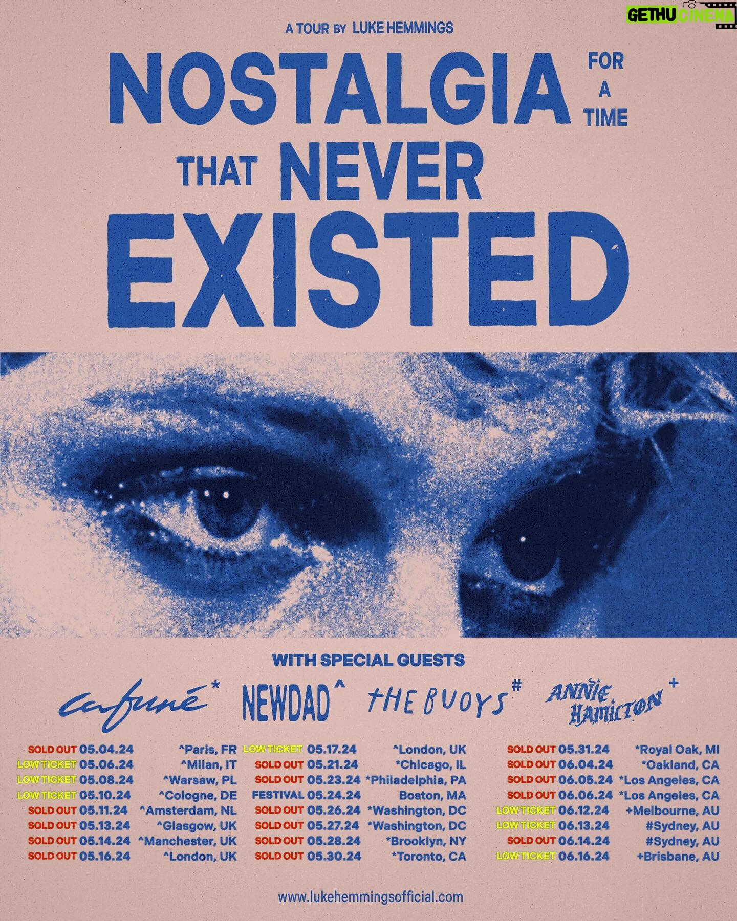 Luke Hemmings Instagram - Tour starts tomorrow 😳 and only a few tickets left to snatch up! Get to it, can’t wait to play these shows 🤘