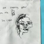 Luna Blaise Instagram - a drawing of me on a note someone wrote me