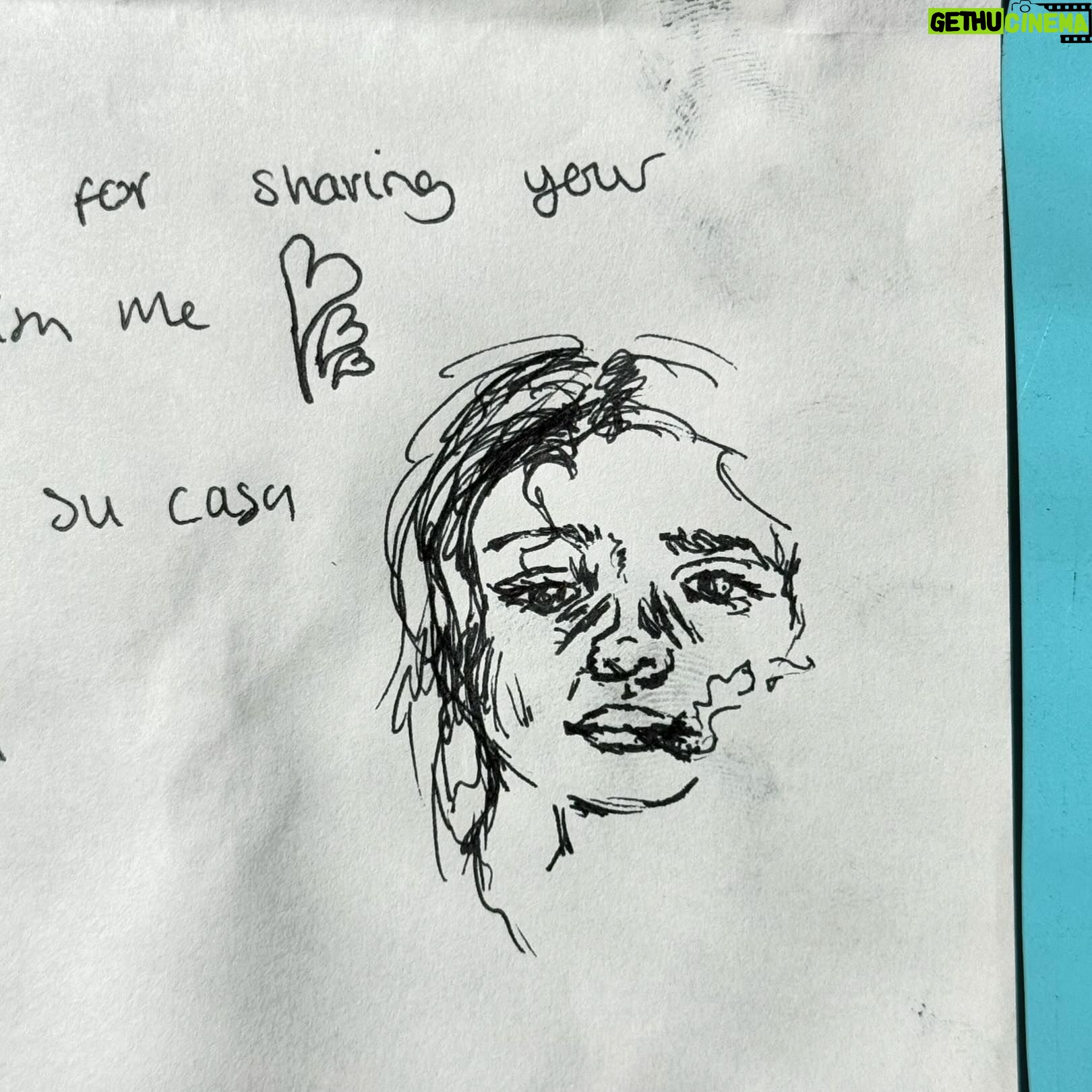 Luna Blaise Instagram - a drawing of me on a note someone wrote me