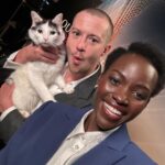 Lupita Nyong’o Instagram – Schnitzel’s first junket?! Purrfection! 💯😽🎬 @josephquinn @aquietplace #DayOne