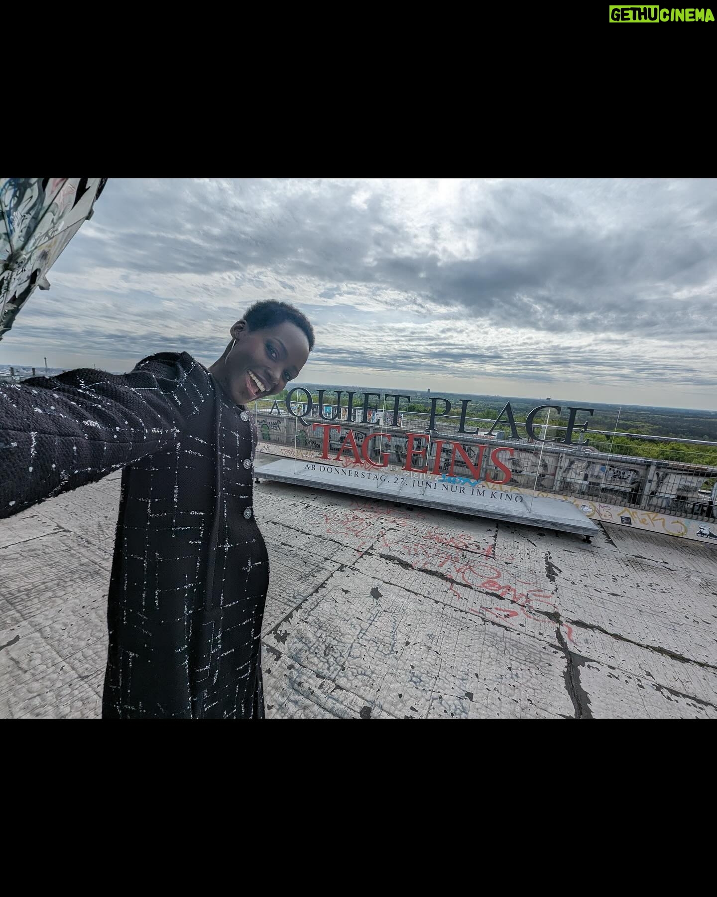 Lupita Nyong'o Instagram - One Day in Berlin for #DayOne Press 🖤💙 @aquietplace