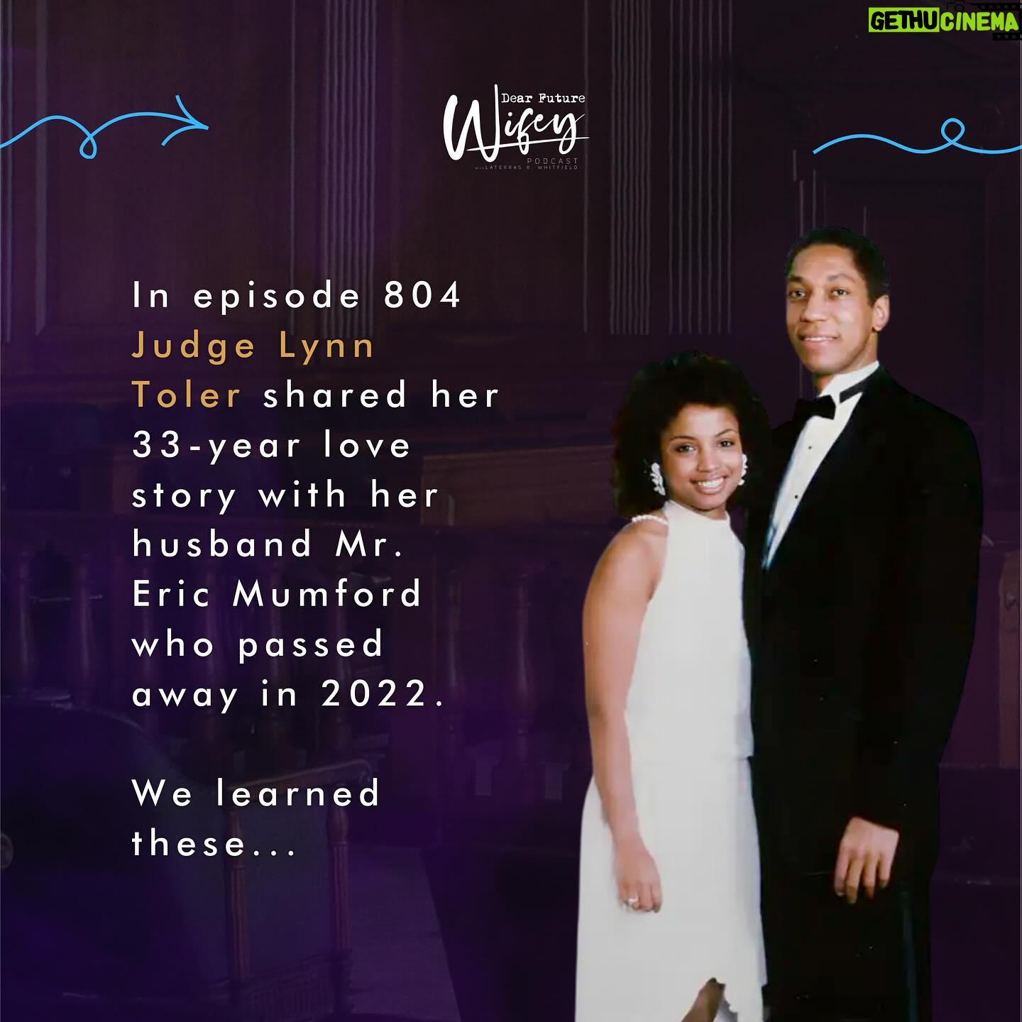 Lynn Toler Instagram - In episode 804, @realjudgelynn opens her heart and shares all the details of her love journey with her passed away husband. This story invites us to reflect on love, commitment, making wise decisions and the influence of our family in our love relationships. Have you watched it yet? What was your favorite part? #DearFutureWifey #Relationships #Marriage #judgelynntoler