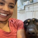 Lynn Toler Instagram - Me, sitting on the floor with Zora! Nothing like a calm #dog. #dogsofinstagram I’m working on staying in the moment. No small feat for a card carrying member of the #anxiety society. (What an annoying club to belong to 🤨). Anyway, this is me and my piece of peace parked on the floor watching NYPD Blue. Your #brain prioritizes problems. After all, if a dog is chasing you you don’t worry about anything but that. It’s how our limbic system keeps us safe. The problem with people like me is we never see past the problems and if there aren’t any pressing ones we start worrying about those that aren’t until we turn one into the catastrophe of the month. Troubles tend to be finite. Worry, by nature, is infinite. There is no end to the permutations of any problems you might have. So what I usually end up doing is worrying about 20 things that don’t happen and in so doing missed the issue that actually I ended up having … not to mention the moments of merriment I missed trying to solve problems I don’t have. But Zora and I are going to do our best to progress past this mess. #worry: false prophet of doom. I rebuke you. And not for nothing, #dennisfranz is my favorite leading man of all time. Just saying.