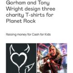 Lzzy Hale Instagram - I’m so excited to be a part of this years Cash For Kids with my family at @planetrockradio. I had the opportunity to paint and use my art to bring some joy into others lives. Cash for Kids is a grant-giving charity supporting young children and young people affected by poverty, abuse, neglect, life-limiting illness and those who have additional needs. This year’s T-shirts are all black-and-white, and they’re designed by myself plus , Thin Lizzy and Black Star Riders legend Scott Gorham, and Terrorvision frontman Tony Wright. My T-shirt features a heart with devil horns and tail, a simple statement representing the acceptance of our whole selves, the sum of both our dark and light. Scott Gorham has created an otherworldly, alien-like design. And Tony Wright has designed a merry band of skeletons playing their instruments. Pre order now. These are limited, go now http://www.planetrock.com/shop and help put some good back into the world! Link also in bio. @planetrockradio & @cashforkids