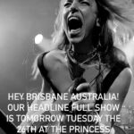 Lzzy Hale Instagram - Hey BRISBANE AUSTRALIA! @knotfestau was amazing yesterday.. BUT WE ARE NOT DONE WITH YOU YET! Our FULL HEADLINE SHOW IS tomorrow night at the PRINCESS THEATER! We are going to give you a special show and show you all the colors of our spectrum… surprises and smiles in store! With our esteemed guests skindred and @reliqaband SEE U THERE!